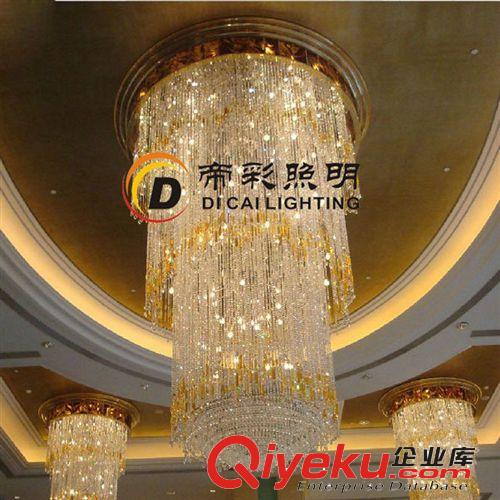 中山照明非標廠家定制標酒店會所工程吊燈圓形售樓部樓梯燈水晶燈