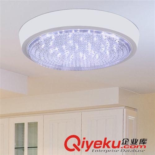 歐式簡約led吸頂水晶燈 臥室書房鋁材燈 三色可遙控調光水晶燈