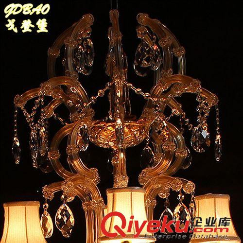 廠家直銷酒店大堂歐式水晶吊燈 別墅工程蠟燭水晶燈 夾片夾臂燈原始圖片2