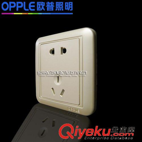 歐普照明zp插座開關(guān)面板鋼板P03系列琉璃金P031094-J3-五孔原始圖片2
