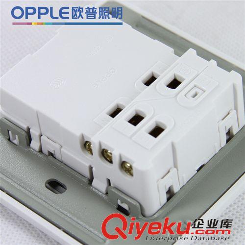 歐普照明zp開關(guān)插座 86型 致美P051095A 一開單五孔象牙白原始圖片3