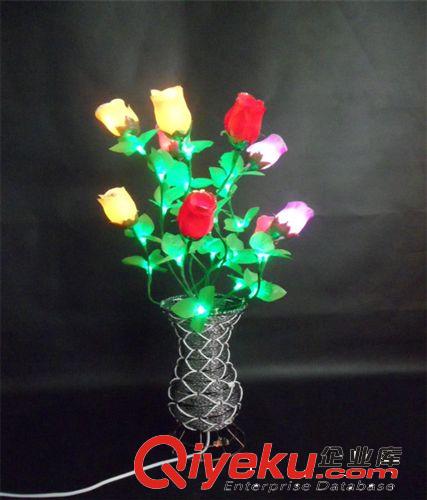 LED編制花瓶落地?zé)?創(chuàng)意工藝燈擺件 LED仿真玫瑰花燈