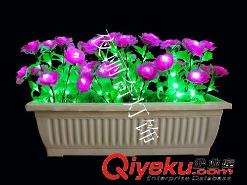 LED條盆仿真花燈 多彩玫瑰  條盆臺燈 兩件起批 裝飾擺件