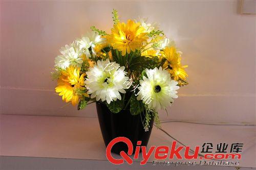 廠家生產(chǎn)LED花盆燈，LED臺燈 仿真菊花發(fā)光燈 LED小樹燈