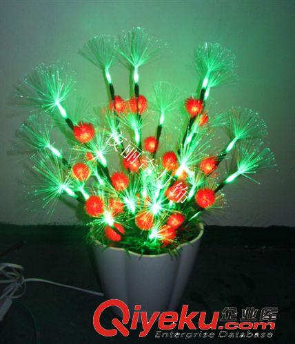 廠家生產LED毛毛球光纖臺燈 LED盆景燈 發光裝飾彩燈