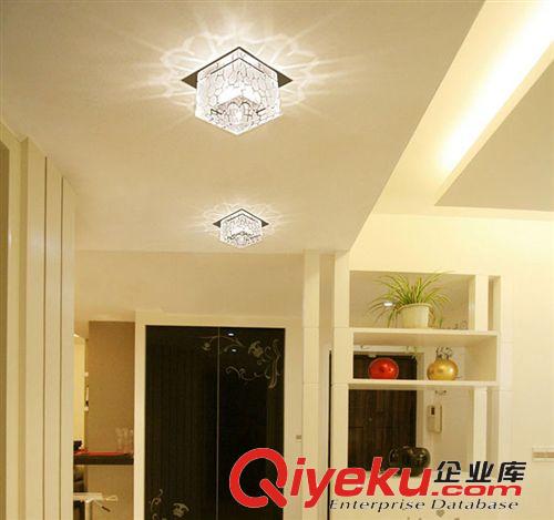 【企業集l采】水晶燈玄關過道燈大廳走廊吸頂燈 大功率led水晶燈