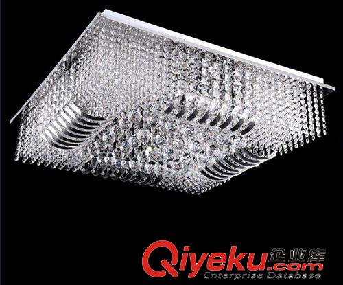 客廳水晶燈 新品led方形水晶燈奢華現代餐廳吸頂燈遙控臥室燈8192原始圖片3
