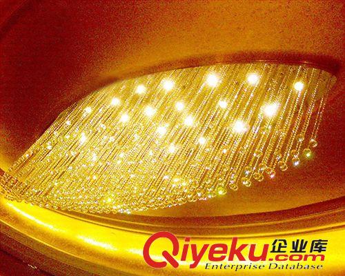 廠家直銷 水晶工程燈奢華現(xiàn)代會(huì)所大型吸頂燈橢圓客廳led水晶燈原始圖片3