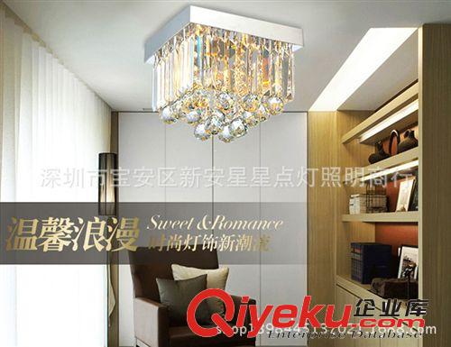 星星點燈 現代玄關過道水晶燈門廳陽臺方形不銹鋼客廳臥室吸頂燈原始圖片2