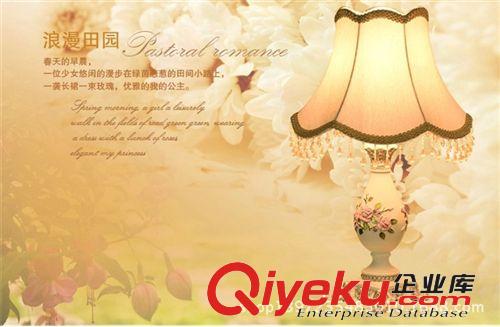 新奇特歐式臺(tái)燈臥室婚慶美式鄉(xiāng)村臺(tái)燈床頭燈led臺(tái)燈布藝taideng原始圖片2