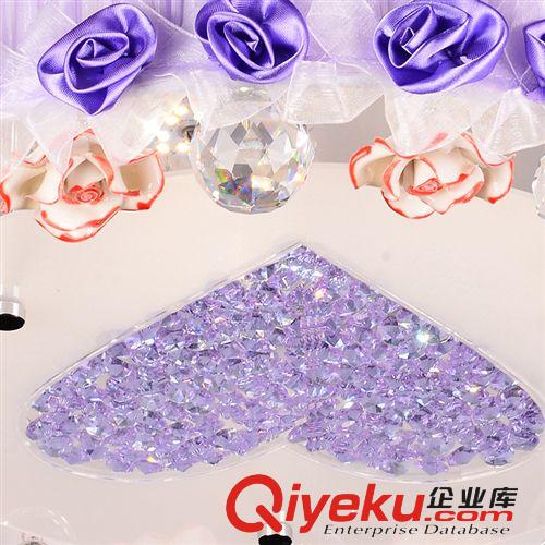 古鎮(zhèn)燈具吸頂燈現(xiàn)代中式風(fēng)LED燈紫色玫瑰浪漫臥室燈布藝8077-9原始圖片2
