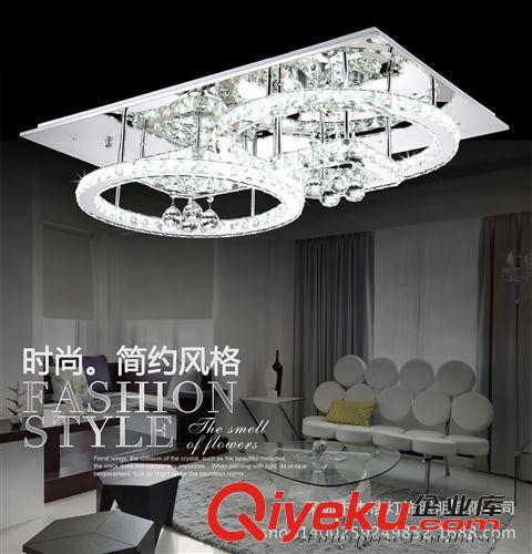 廠家直銷 不銹鋼現(xiàn)代簡(jiǎn)約客廳水晶燈LED吸頂燈五圈客廳燈餐廳燈