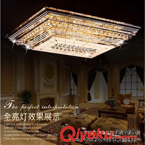 長1.2米客廳燈 現(xiàn)代簡約長方形水晶燈酒店別墅LED吸頂燈清倉促銷