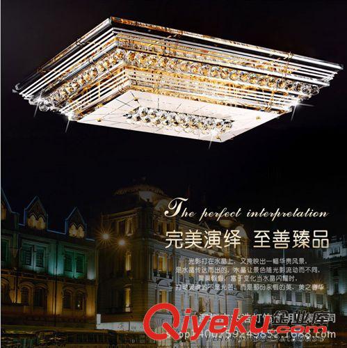 金色長方形客廳水晶燈 熱銷歐式現代LED客廳餐廳臥室燈具低價批發原始圖片2