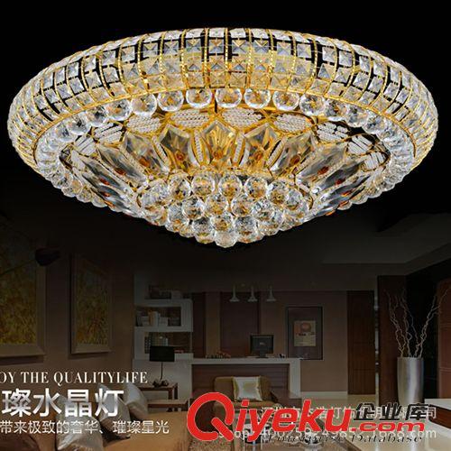批發(fā)黃色水晶燈 奢華LED水晶燈金色客廳水晶吸頂燈餐廳燈臥室燈具原始圖片3