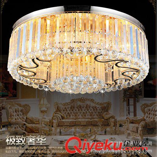 一件批發(fā)歐式水晶燈led貼片客廳燈傳統黃色水晶吸頂燈大廳餐廳燈原始圖片3