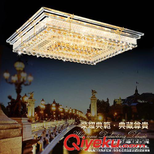 歐式奢華LED吸頂燈長方形客廳燈現代臥室燈餐廳書房水晶燈具混批原始圖片2