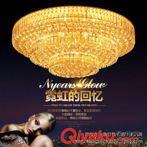 奢華金色水晶燈蛋糕燈酒店別墅大廳客廳餐廳水晶吸頂燈工程燈批發(fā)原始圖片3