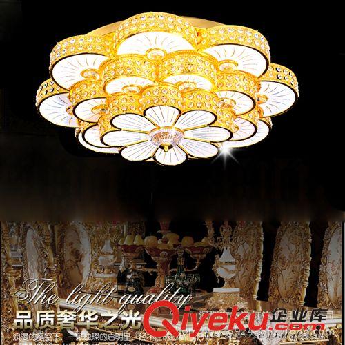 低價批發(fā) 歐式奢華水晶燈led貼片客廳燈花瓣形傳統(tǒng)黃色吸頂燈原始圖片2
