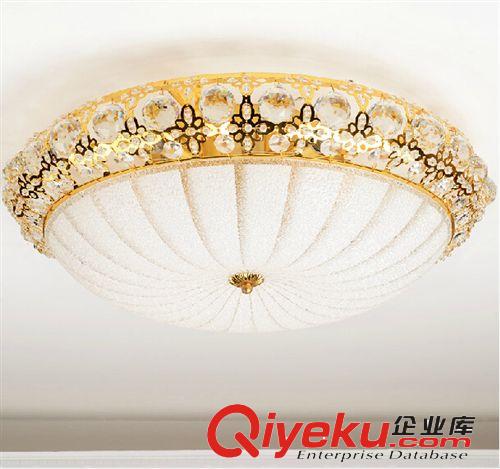 金黃色圓形客廳過道玄關現代簡約時尚臥室燈兒童房吸頂水晶燈具原始圖片3