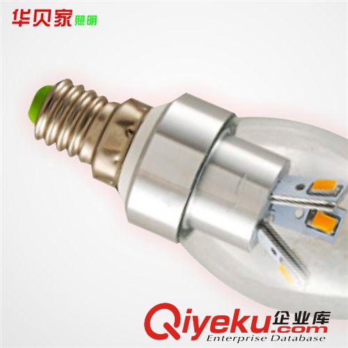 中山廠家批發(fā)尖泡節(jié)能三叉蠟燭燈LED3W E14 E27蠟燭燈水晶燈光源