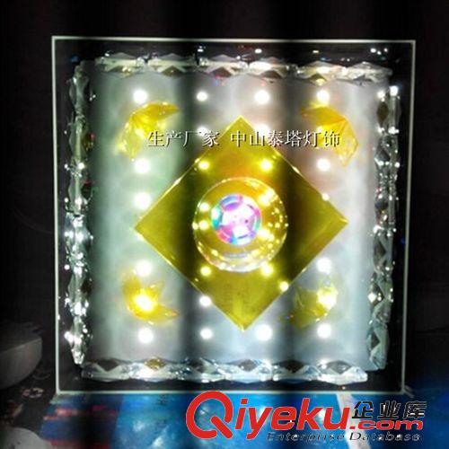 水晶貼邊過道吸頂燈 新款方形LED玄關燈走廊過道燈古鎮批原始圖片3