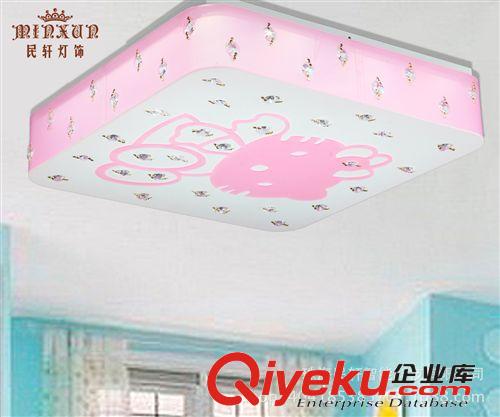 2014可愛Kitty貓兒童臥室水晶吸頂燈 獨特設(shè)計無頻閃保護孩子視力原始圖片2
