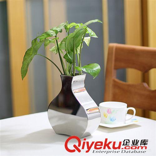 金屬不銹鋼花瓶大肚花瓶時尚簡約小花瓶