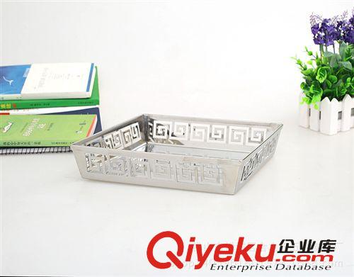 現(xiàn)代簡約實用鏤空回紋不銹鋼水果盤創(chuàng)意擺件 餐具裝飾工藝品批發(fā)