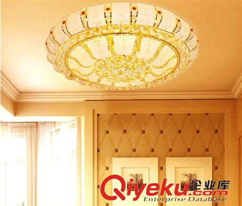 家用水晶燈吸頂燈圓形客廳臥室燈書房餐廳燈 七彩LED燈具一件代發(fā)原始圖片2