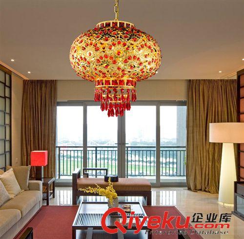 傳統(tǒng)紅燈籠 LED水晶吊燈居家客廳臥室餐廳走廊陽(yáng)照明門(mén)庭吊燈喜慶
