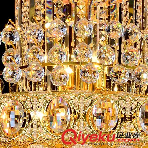 金黃色水晶大吊燈  酒店大廳吊燈 家居復式樓臺吊燈 奢華歐式吊燈原始圖片3