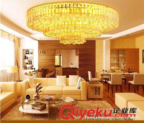 led金色水晶燈 圓形大客廳臥室餐廳吸頂燈直徑80cm 1 1.2 1.5 2米