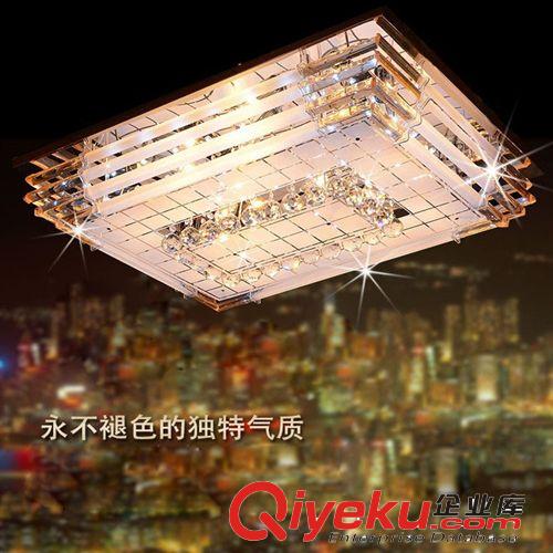 廠家直銷現(xiàn)代簡(jiǎn)約LED吸頂燈長(zhǎng)方形水晶燈客廳燈餐廳燈飾燈具原始圖片2