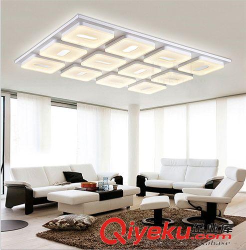 現(xiàn)代簡約長方形LED吸頂燈藝術燈創(chuàng)意客廳燈餐廳燈具玖玖炫燈飾