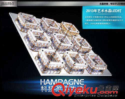 吉星君閣出口現代客廳燈LED水晶吸頂燈過道燈長方形水晶燈飾燈具