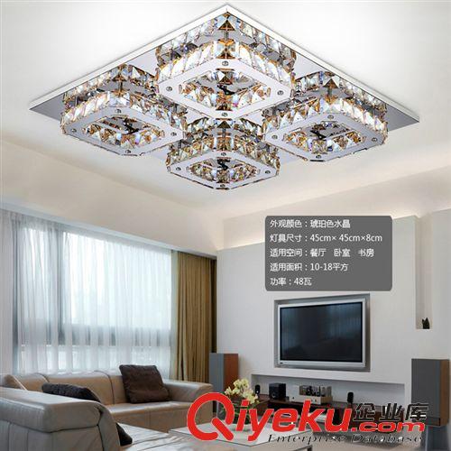 廠家直銷新品現(xiàn)代客廳燈LED水晶吸頂燈過道燈長方形水晶燈飾燈具