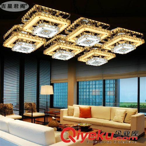 廠家客廳燈現代簡約led吸頂燈水晶燈雙層長方形臥室餐廳燈具燈飾