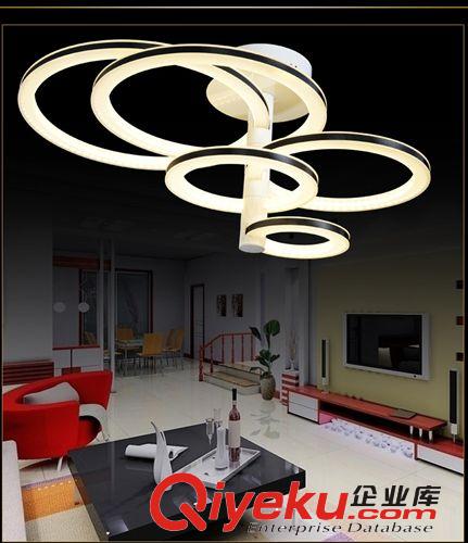 吉星君閣餐廳燈亞克力吊燈新奇特創意家居led環形燈客廳燈具包郵