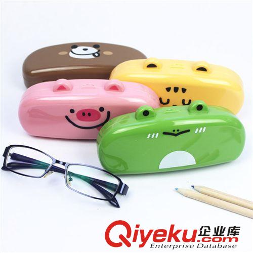 卡通動(dòng)物眼鏡盒 糖果色透明眼鏡盒 文具雜物收納盒配眼鏡布原始圖片3