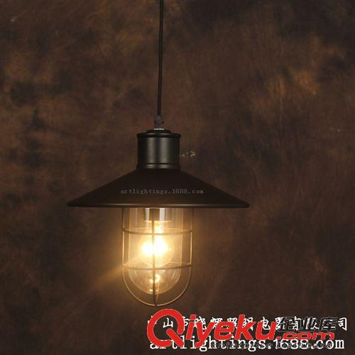 美式鄉(xiāng)村復(fù)工業(yè)風(fēng)吊燈鳥(niǎo)籠北歐宜家玻璃個(gè)性餐廳臥室客廳吊燈原始圖片2