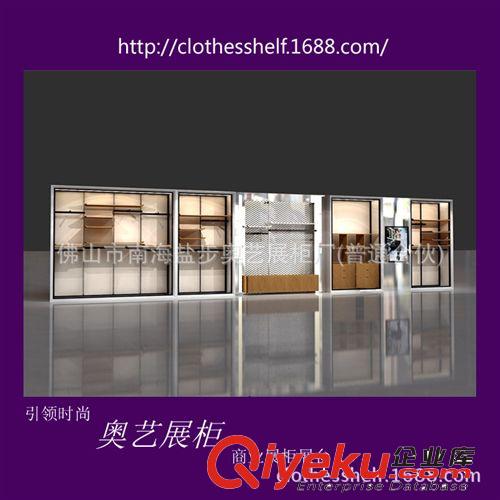男裝專賣店靠墻組合柜 服裝木質(zhì)貼皮組合背柜定制 服裝展柜批發(fā)原始圖片2