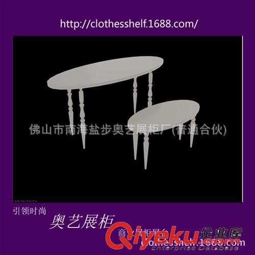 女裝店高低流水臺制作　實(shí)木烤漆女裝展臺　白色烤漆女裝展示臺