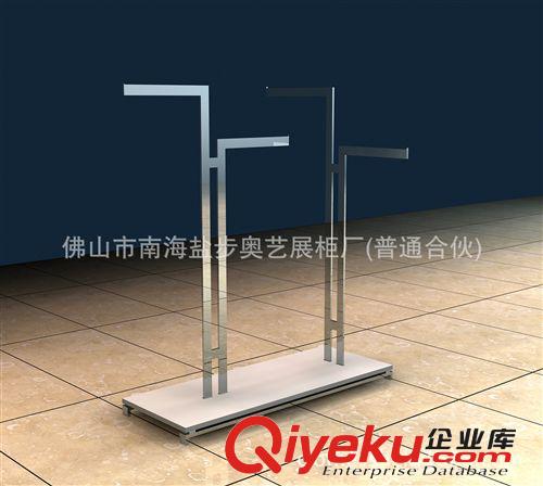 gd不銹鋼服裝中島架展示架　定制服裝貨架展架　圓型落地服裝架原始圖片2