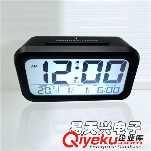 廠家直銷EBAY淘寶LCD夜光鬧鐘 溫度時間萬年歷座鐘 貪睡電子鐘