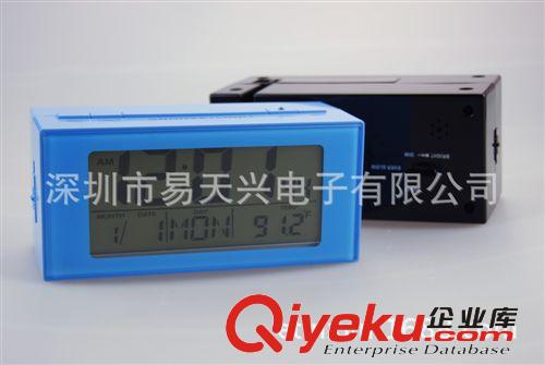 方形帶LED夜光鬧鐘 萬年歷星期溫度顯示座鐘 貪睡電子鐘 SC1809原始圖片2