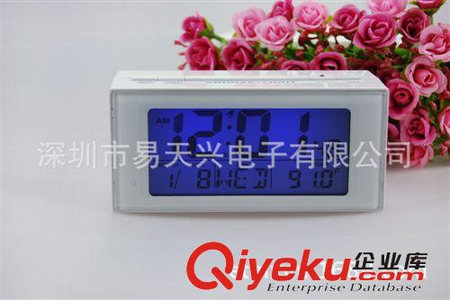 方形帶LED夜光鬧鐘 萬年歷星期溫度顯示座鐘 貪睡電子鐘 SC1809原始圖片3