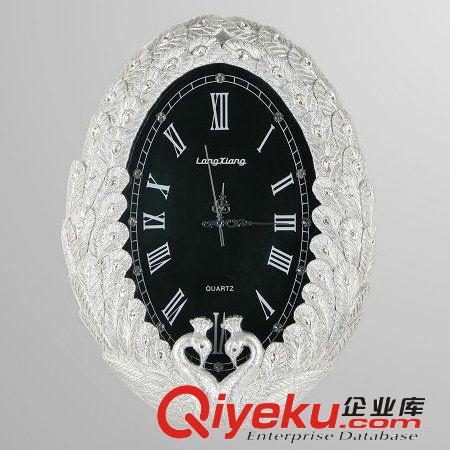 歐式gd復(fù)古雙孔雀掛鐘時(shí)尚創(chuàng)意藝術(shù)鑲鉆客廳壁鐘創(chuàng)意鐘表掛鐘原始圖片2