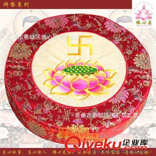 【佛心居】佛教堂用品 圓形萬(wàn)字蓮花珍珠棉拜佛跪墊  禪修打坐墊原始圖片2