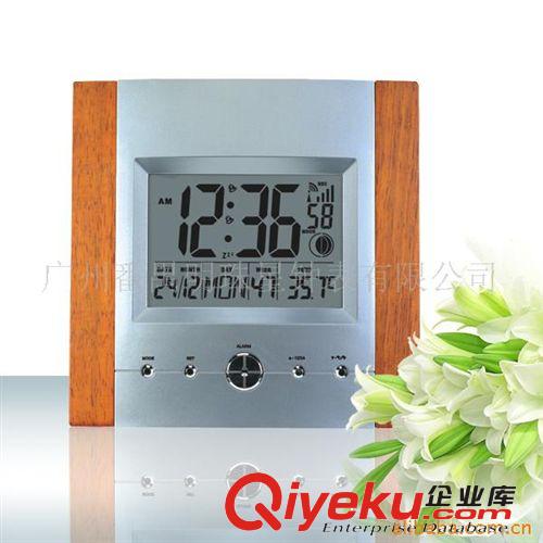 供應電波掛鐘LCD萬年歷數字溫度計電子掛鐘PR608原始圖片2
